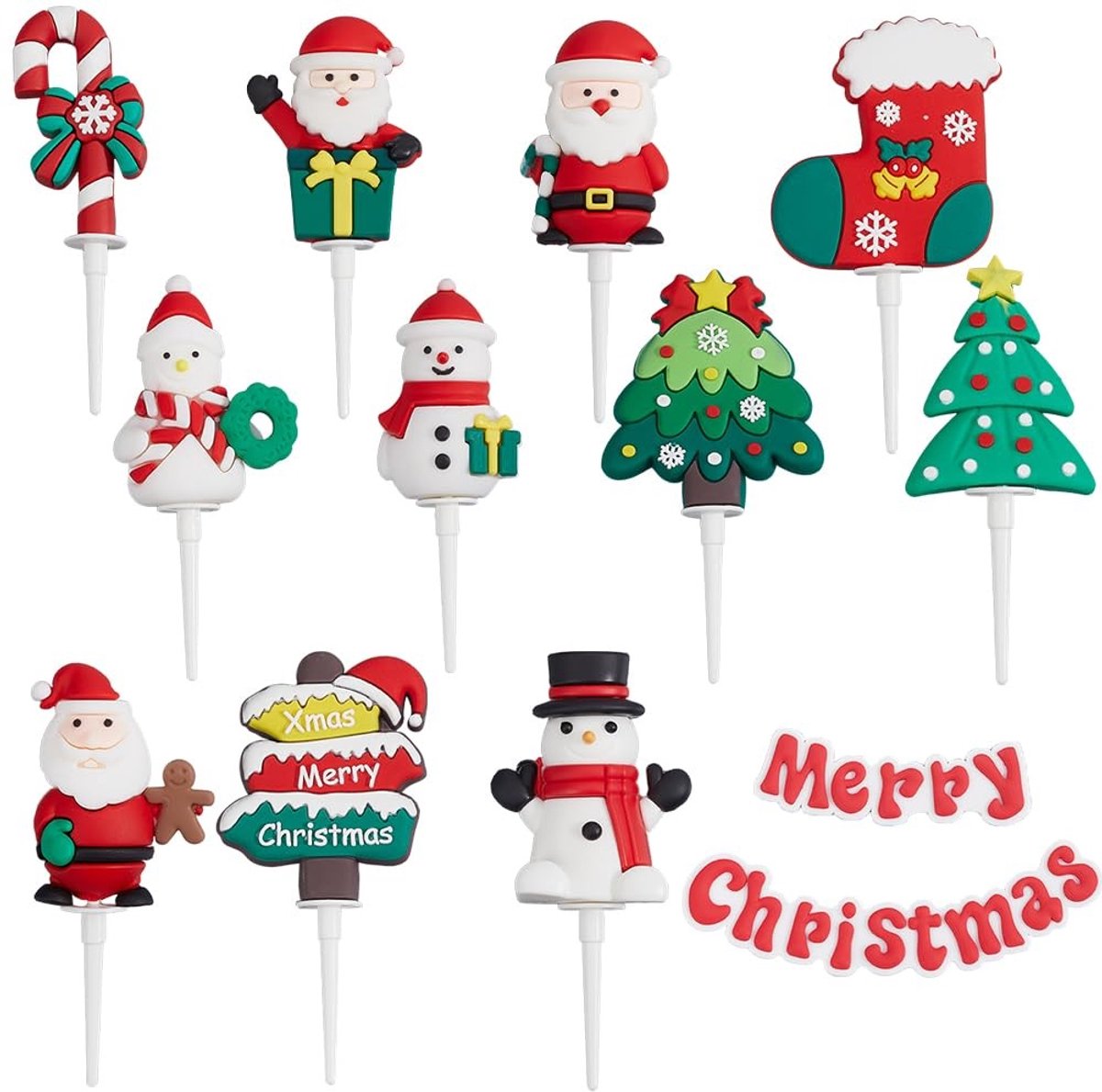 Innovra - Dailygoods - 24 Stuks Kerst Cupcake Toppers voor Feestdecoratie