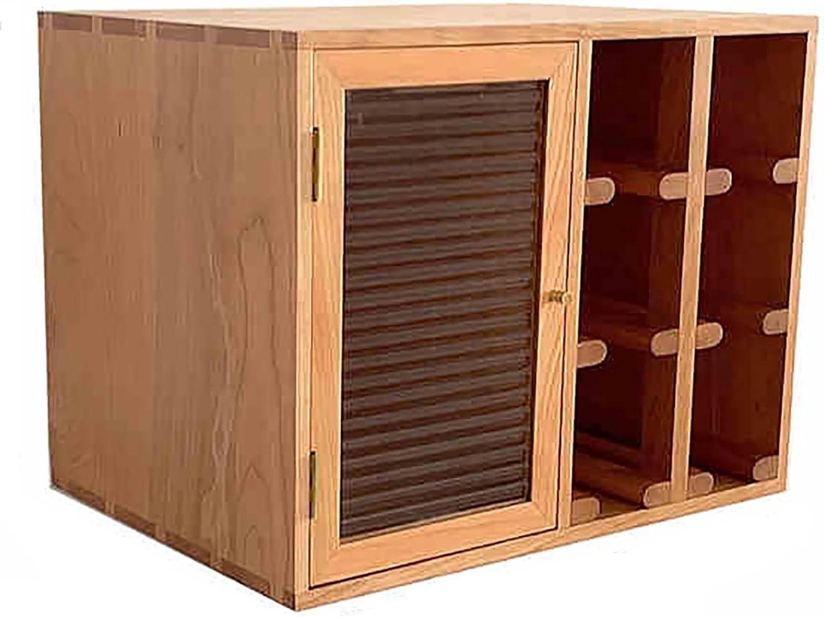 Houten Wijnkast - Drankrek Tafelmodel - Wijn Presenteren - Walnoot Tabletop - Horizontaal - Kersenhout