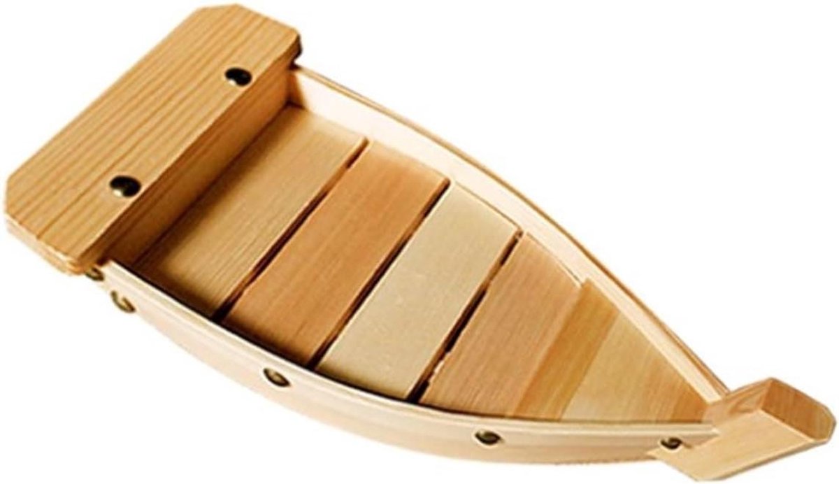 Houten Sushi Boot - Sashimi Container - Hapjes Presenteren - Duurzaam Hout - 35 x 16 cm - Houtkleur