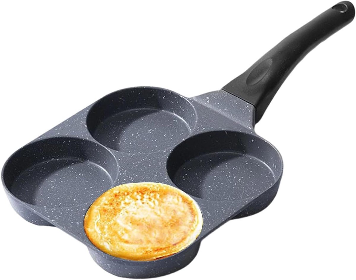 Eierkoekenpan - Omelet pan - Ontbijt maken - Vierkante holtes - 18x38 cm - Zwart