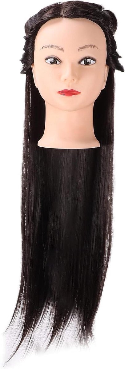 Haar Trainingshoofd - Poppen Hoofd - Kapper Training - Natuurlijke Haarlijn - 570 g - Bruin