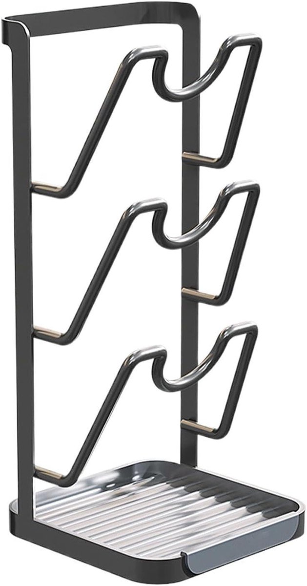 Dekselhouder - Keuken Organizer - Werkblad Opruimen - Multi-Level Gebruik - 331 cm Hoog - Grijs