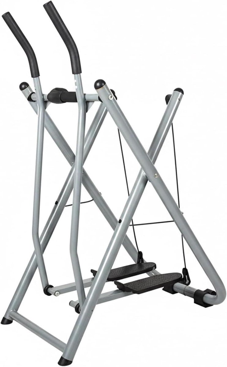 Opvouwbare Crosstrainer - Thuisgym Air Walker - Cardio Training - Ruimtebesparend Ontwerp - 58 x 88 x 151 cm - Zilver