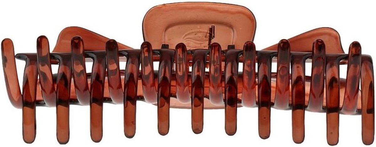 Grote Haar Klem - X Klauw Clip - Haar Styling - Stevig Hars Materiaal - 14 cm Lengte - Bruin