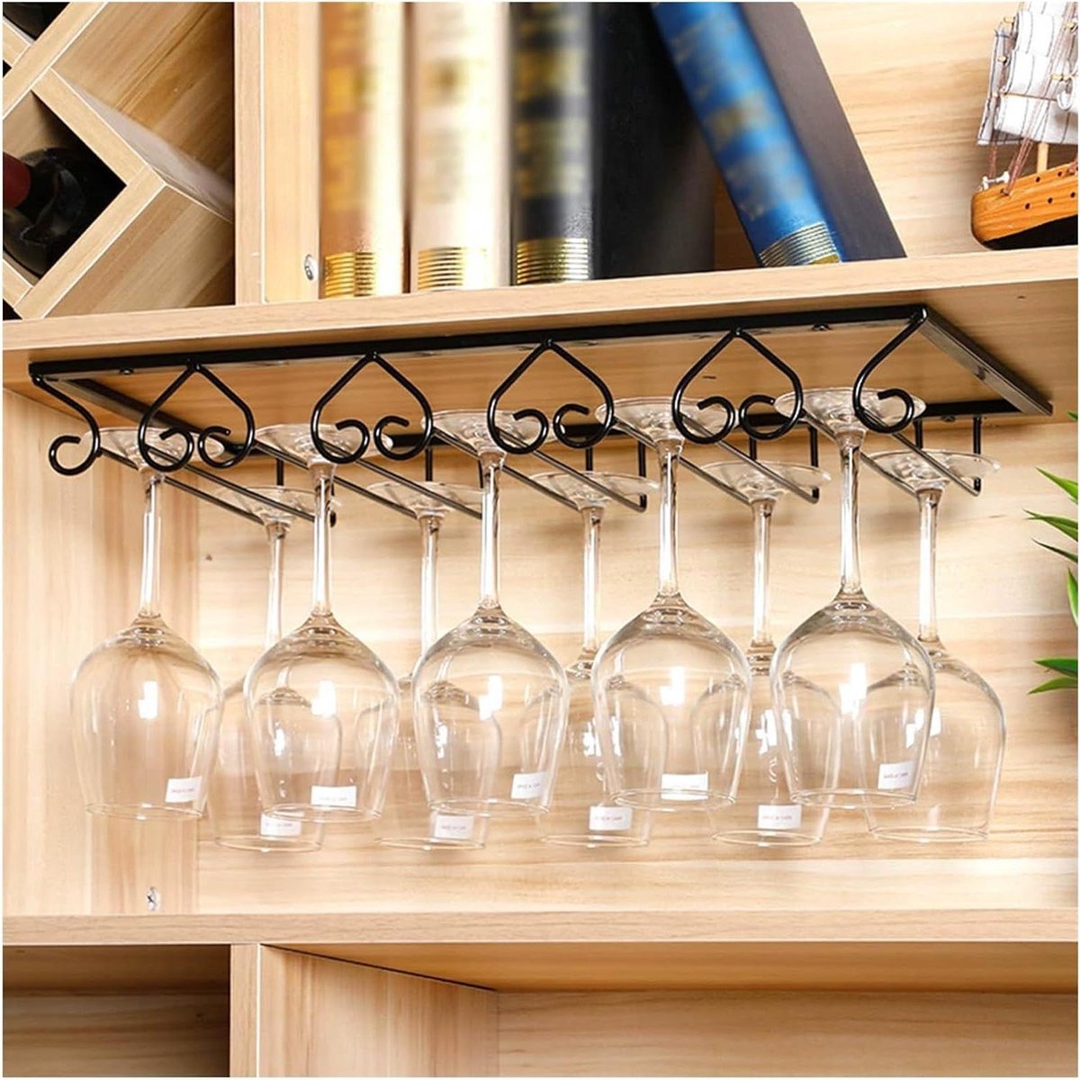 Wijnglazenrek - Onderkast houder - Keuken organiseren - Verbreed opening - 40-60 cm - Zwart