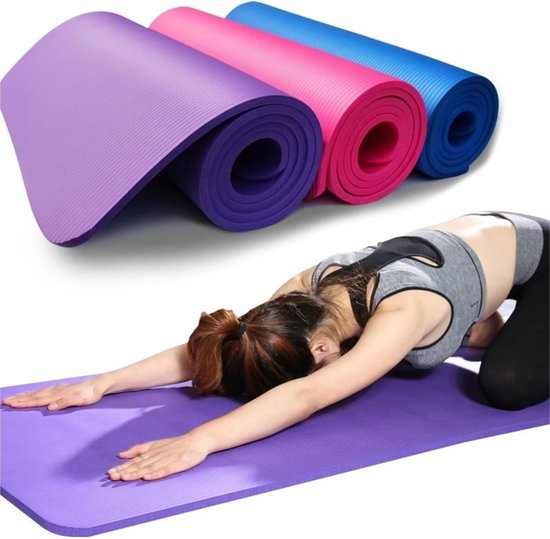 Dikke Yoga Mat - Fitness Mat - Comfortabele Training - Antislip Ontwerp - 6 mm Dik - Paars — afbeelding 3