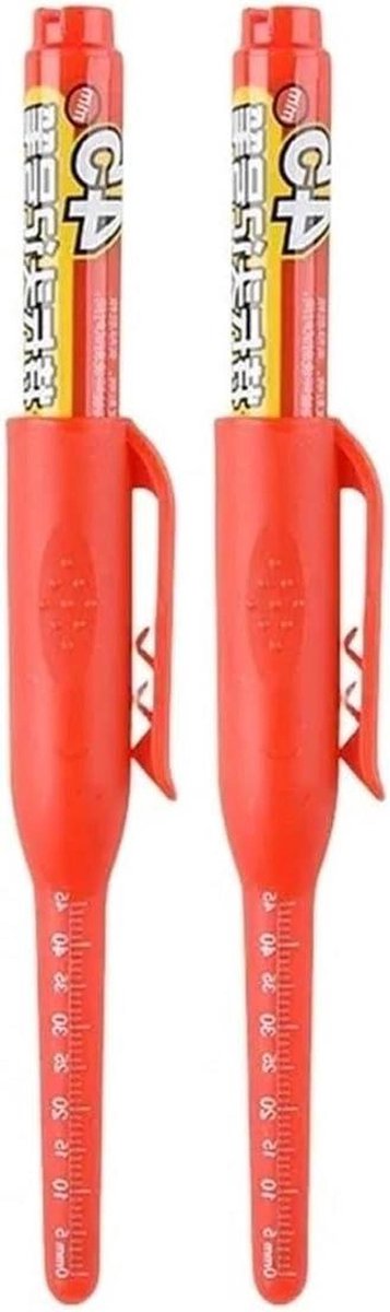 Gat Marker Pennen - Timmermanspen Diepe Gat - Precisie Markering Maken - Verlengde Punt 45mm - 154mm Penlengte