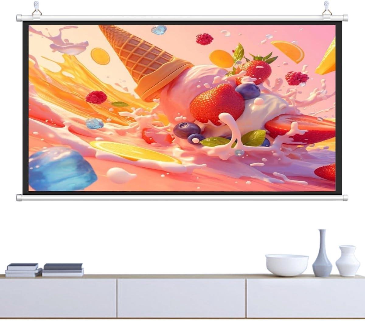 Projectiescherm - Beamer Scherm - Home Cinema - Kreukbestendig - 60 inch - Wit