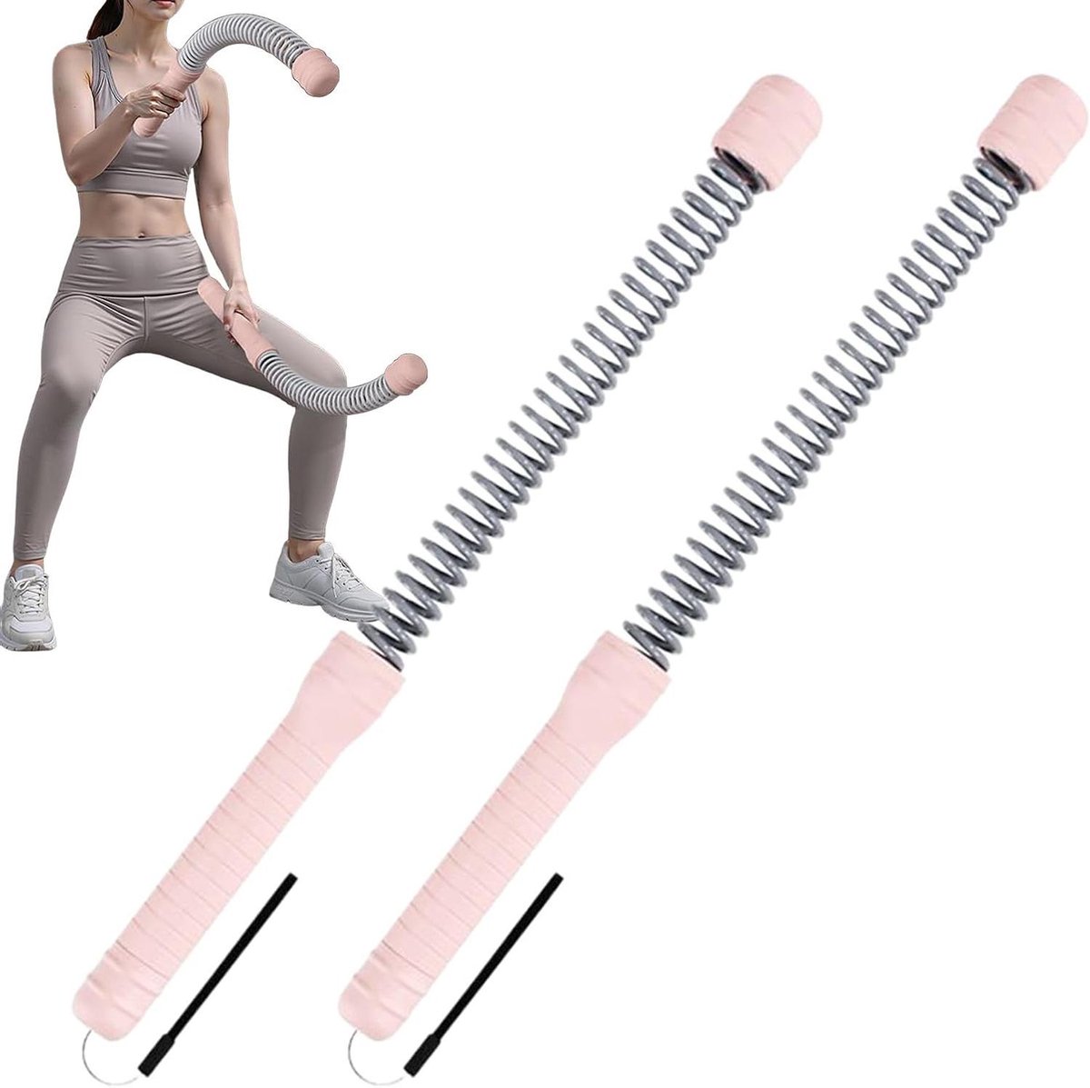 Kracht Touwen Set - Sport Touwen - Kracht Training - Verstelbare Intensiteit - 1 Meter - Roze