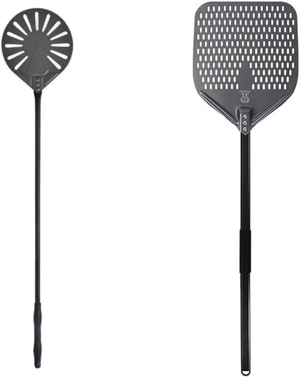 Pizza Schep - Pizza Padel - Bakken en Overzetten - Perforated Ontwerp - 35cm 9 Inch - Zilver
