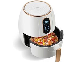 Heteluchtfriteuse - Olievrije Frituurpan - Gezond Koken - Voedselveilig Materiaal - 4 Liter - Wit