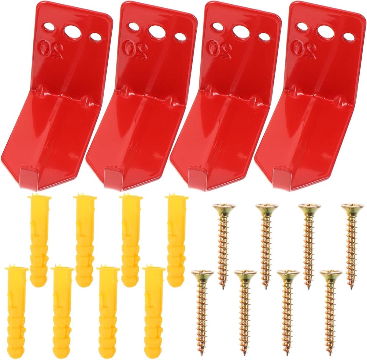 Brandblusser Beugels - Metalen Wandhaken - Veilige Opslag - Universeel Ontwerp - 4-pack - Rood