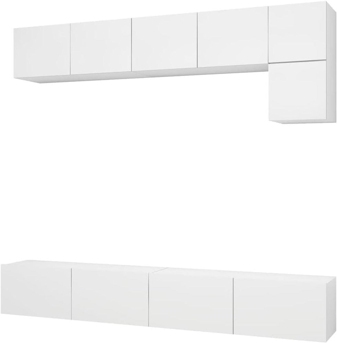 Tv-kastset - Wandmeubel - Woonruimte organiseren - Veel opbergruimte - 60 x 30 cm - Wit