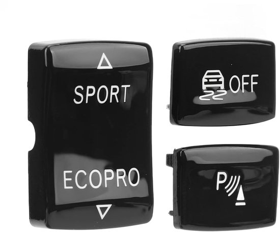 Versnellingsknop Set - Schakelaar Knoppen - Auto Interieur - Nauwkeurige Pasvorm - 3 Stuks - Zwart — afbeelding 4