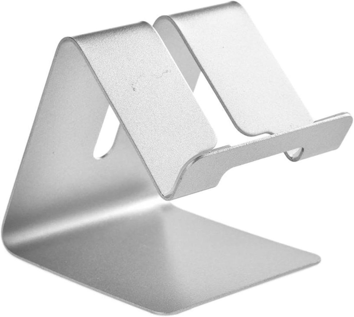 Tablet Stand - Telefoonhouder Bureau - Video Bellen - Verstelbare Hoek - 76x64x77mm - Zilver