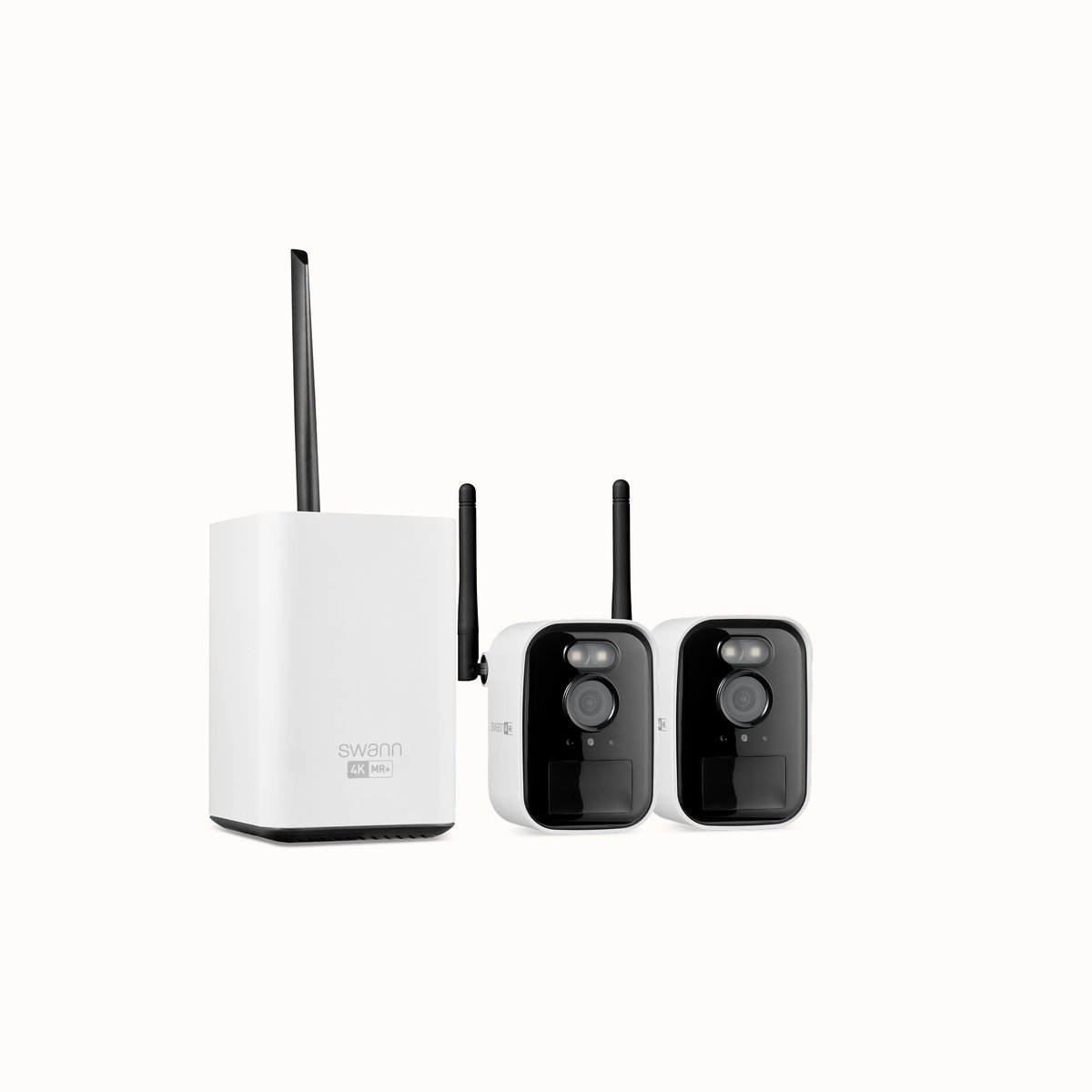 Swann MaxRanger4K™ Mini - Buitencamera's - 2 Pack met Hub - 4K Ultra HD resolutie - Nachtzicht in kleur - Tweeweg Audio - Geen Abonnementskosten - 64GB SD Card - 150 Meter Draadloos Bereik - Wi-Fi HaLow™ Technologie
