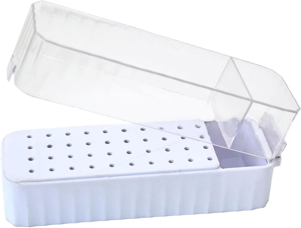 Nagelbithouder - Booretui Organizer - Manicure Voorbereiding - 40 Sleuven - 152 cm - Transparant