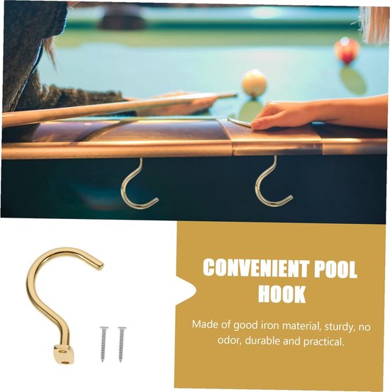 Biljartkeu Houder - Pooltafel Accessoire - Keuen Opbergen - Eenvoudige Installatie - 9x6x3.5cm - Goud — afbeelding 3