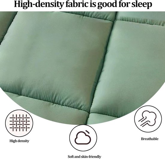 Japanse Futon Slaapbank - Vloermatras Gastenbed - Comfortabel Slapen - Slow Rebound Memory Foam - 200 x 220 cm - Bruin — afbeelding 5