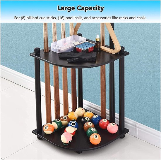 Biljart Keuhouder - Poolstokhouder Keurek - Biljart Spelen - Massief Houten Frame - 36x36x53 cm - Niet gespecificeerd — afbeelding 2