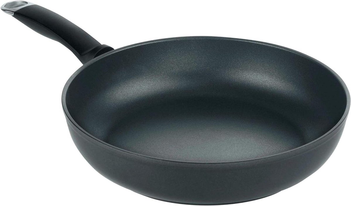 Braadpan Inductie Diepe Koekenpan Stoofschotels Koken 3-laags Antiaanbak 20 centimeter Zwart