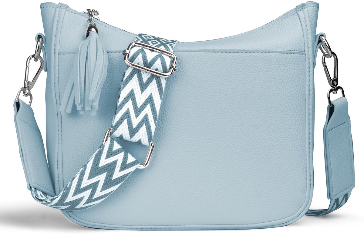 Cosensi - Dailygoods - Schoudertas voor dames - Leren crossbodytas - Verstelbare riem - Waterdicht PU-leer - Meerdere zakken - Voor dagelijks gebruik - 23,5 x 2