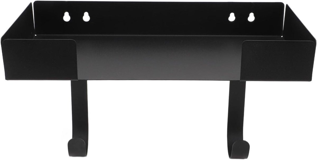 Strijkplank Houder - Opberger Plank - Ruimte Besparen - Met Mand - 32 x 19 cm - Zwart