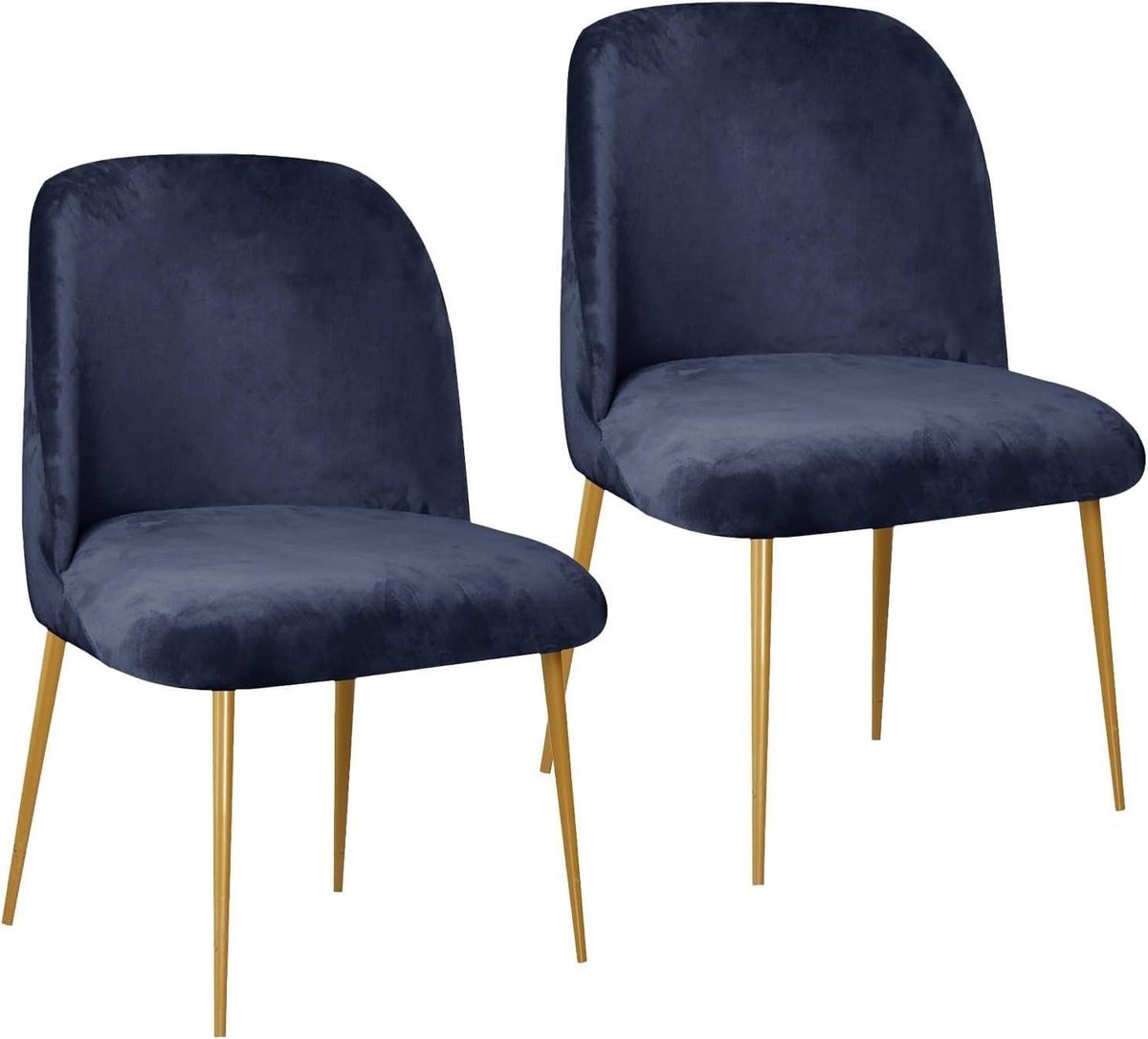 Stoelhoezen Set - Eetkamerhoezen Stof - Stoelen Vernieuwen - Luxe Zachte Stof - 4 Stuks - Marineblauw