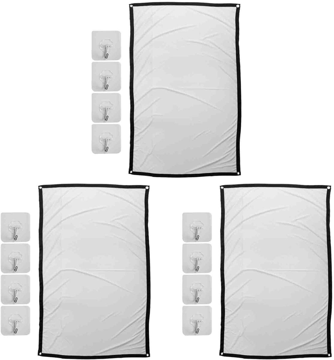 Draagbaar Projectiescherm - HD Scherm - Thuisbioscoop Creëren - Kreukvrij Polyester - 60 Inch - Wit