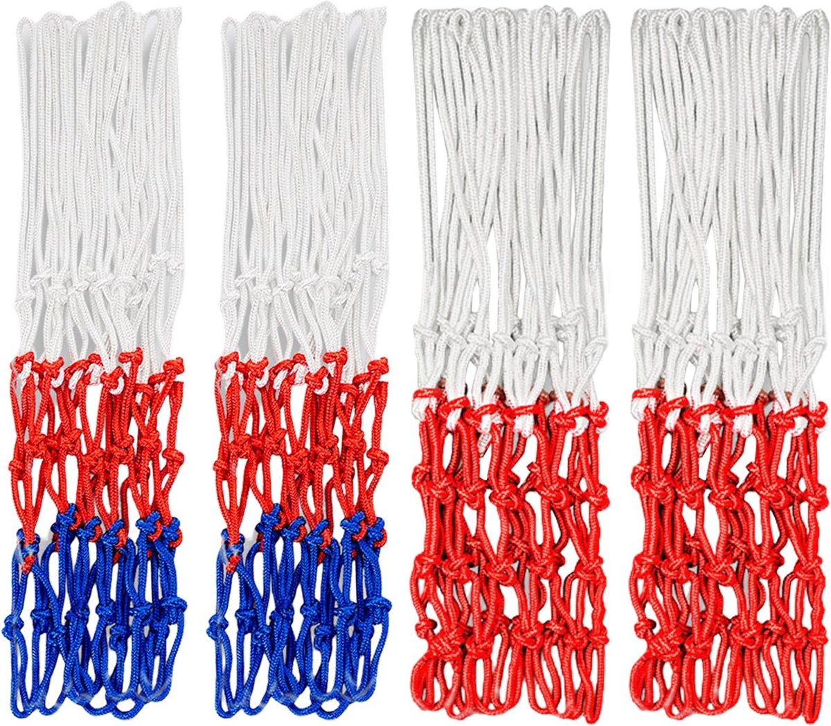 Weerbestendig Basketball Net, 4 Stuks Vervangingsnet voor Binnen en Buiten, Ideaal voor Training en Sportaccessoires