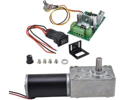 Krachtige 12V Gear Motor en PWM Driver Set, 20-400 RPM, Ideaal voor Robotica en DIY Projecten met 8mm D-as