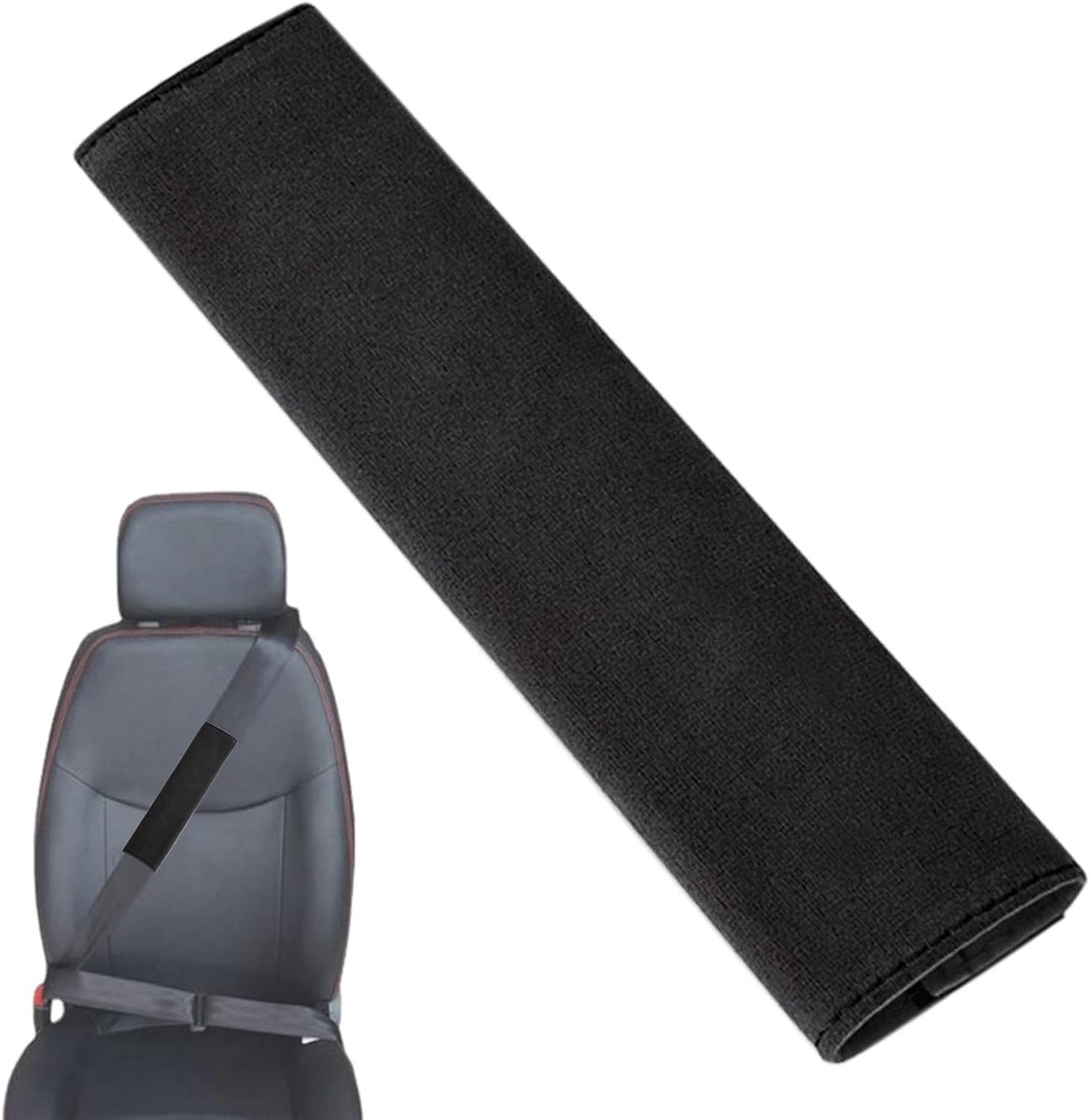 Zitgordel Cover Pad - Veiligheidsgordel Kussen - Comfortabel Rijden - Antislip Siliconen Strip - Universele Pasvorm - Zwart