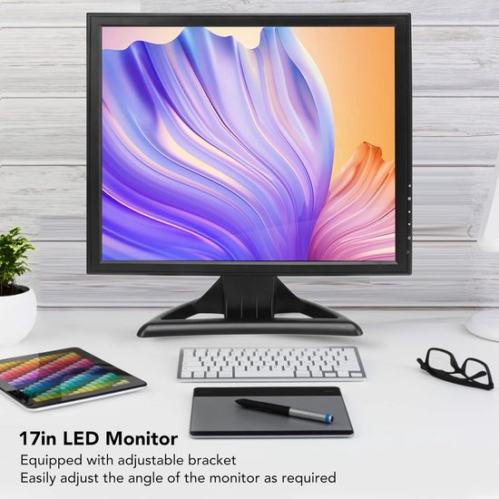 Draagbare Monitor - HD Scherm - Extra Beeldscherm - Ingebouwde Luidsprekers - 17 Inch - Zwart — afbeelding 2