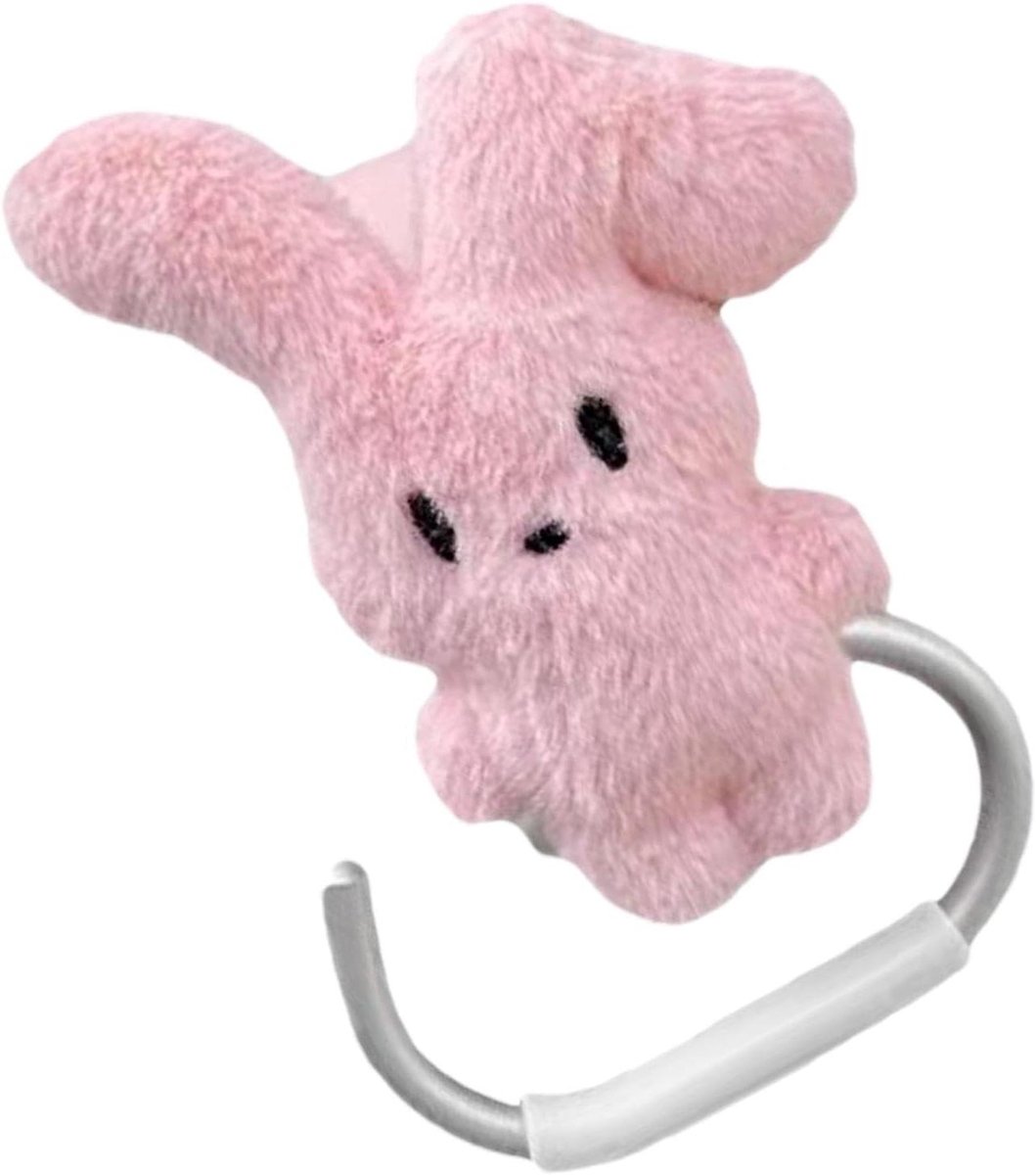 Kinderwagen Haken - Tas Hanger - Handen Vrij - Cartoon Konijn Ontwerp - 15 x 10 x 1 cm - Roze