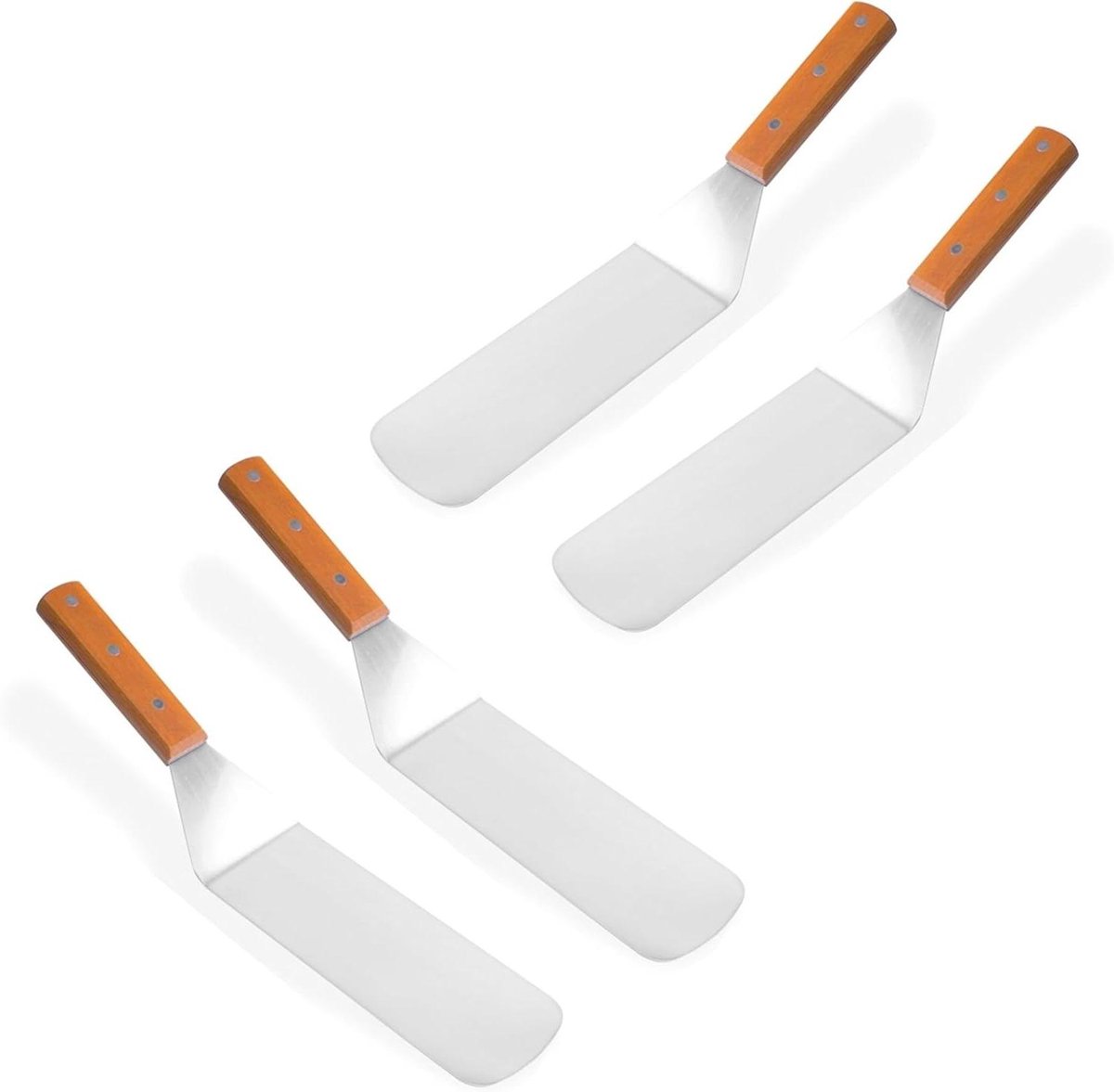 Spatel Set - Keukengerei - Eten Omdraaien - Geperforeerd Ontwerp - 4 Stuks - Zilver