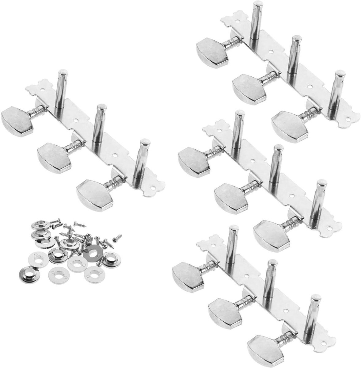 Toyvian 2 Sets Guitar Tuners Tuning Wrenches for Folk Guitar Tuning Wrenches Acoustic Guitar Classical Guitar Tuner Tuning Wrenches for Ukulele Guitar Electric Guitar Machine Metal Silver