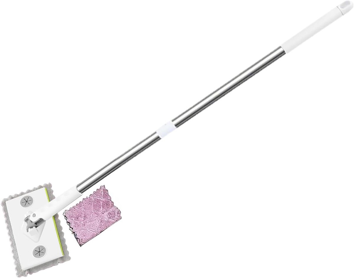 Vloerwisser - Platte dweil - Huis reinigen - Flexibele kop - 86 cm - Wit