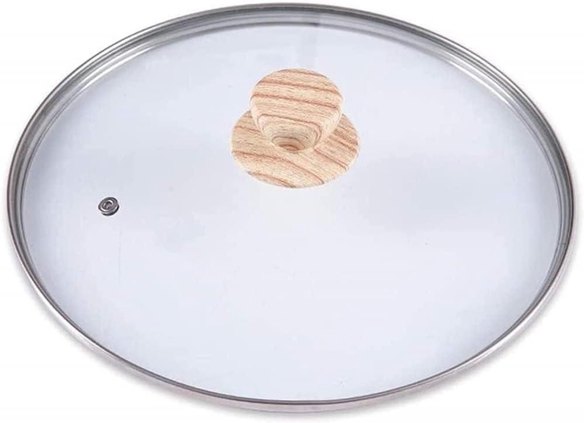 Steelpan Deksel - Glazen Deksel - Koken en Bakken - Gehard Glas - 28cm - Transparant