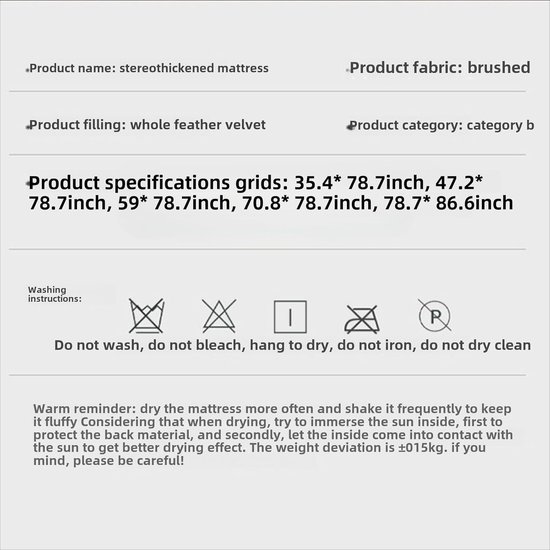 Japanse futonmatras - Opvouwbare mat - Comfortabel slapen - Ademend en draagbaar - 120 x 199 cm - F — afbeelding 2