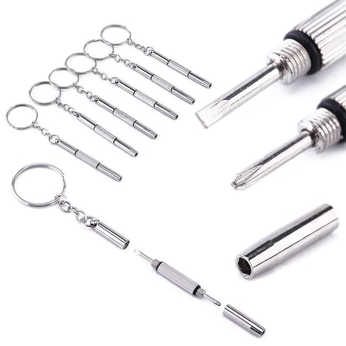 Dailygoods - Innovra - Dailygoods - Dailygoody - Multifunctionele mini-schroevendraaier - 3-in-1 - Compact en veelzijdig - 6 stuks - Ideaal voor brillen en horloges - Handig voor reparat