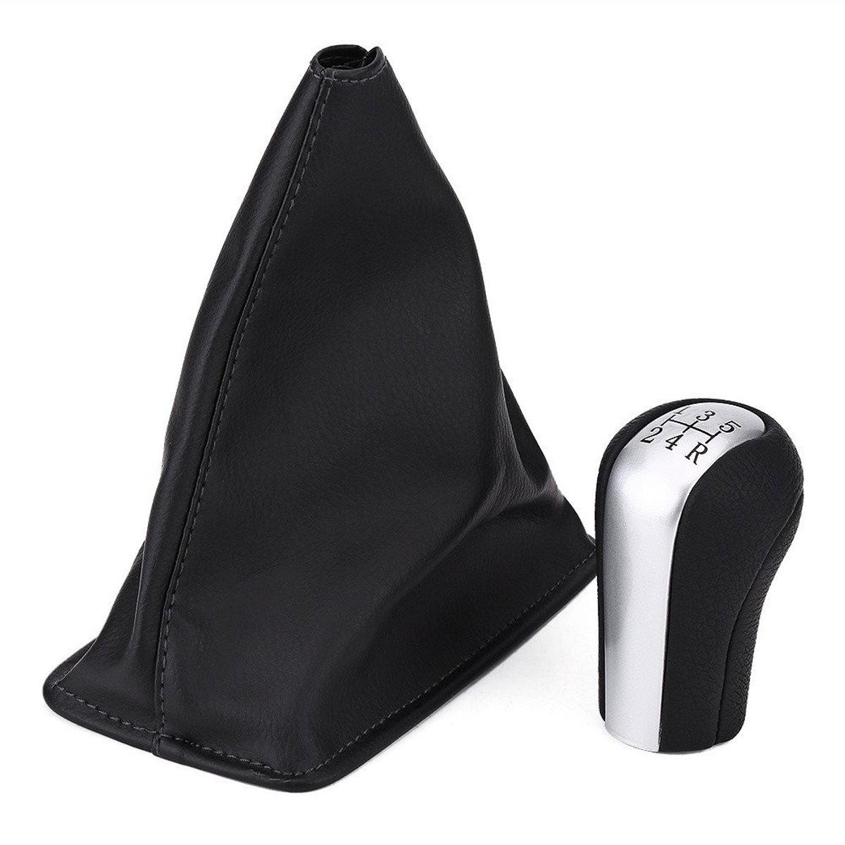 Dailygoods - Dailygoody - 5 Versnellingen Pookknop Kit - Versnellingspook - Hoogwaardige kwaliteit - Zwart - Gaiter Boot - Comfortabel en duurzaam - Geschikt voor