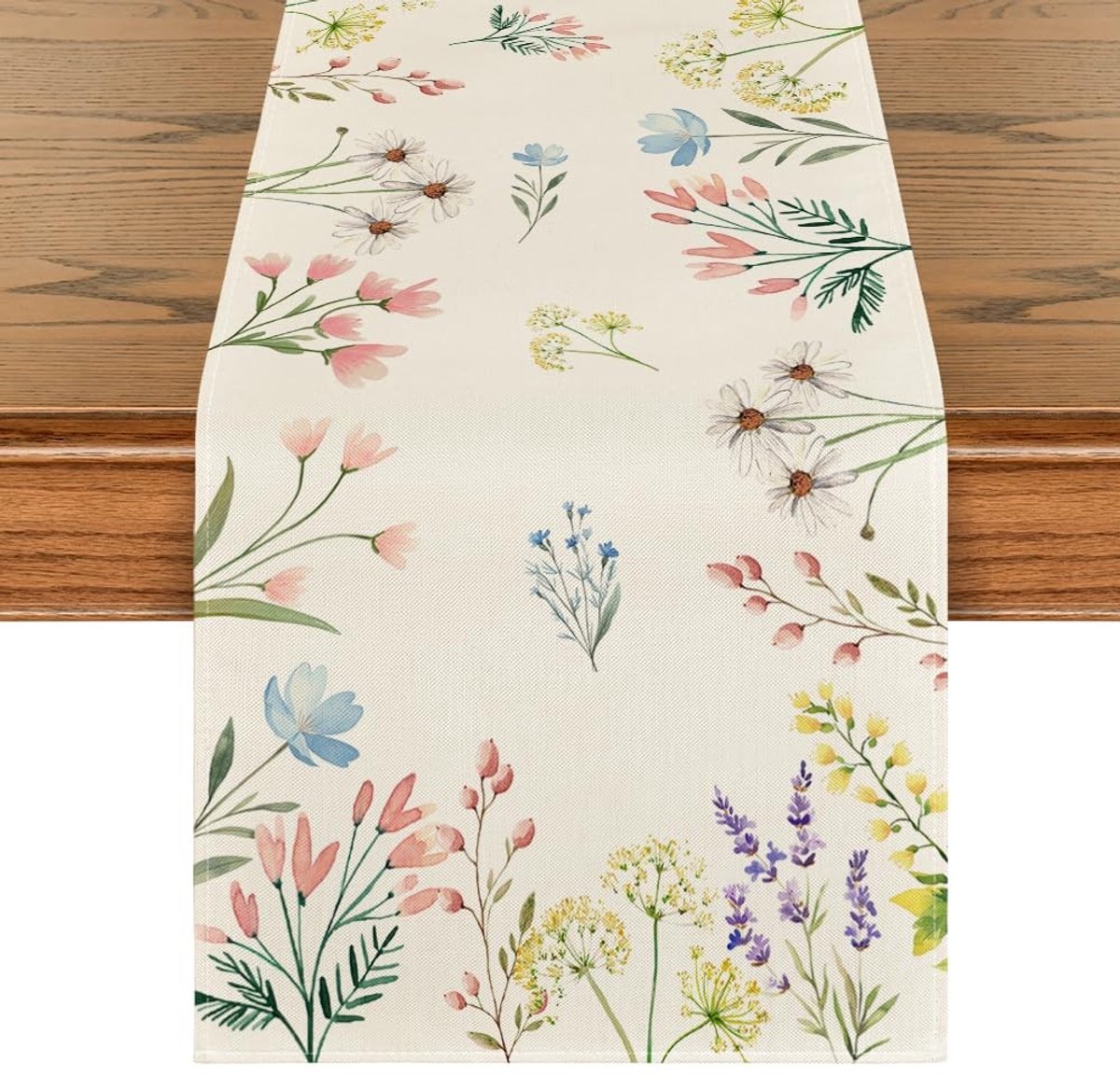 Dailygoods - Dailygoody - Tischläufer - Bloemen - Saisonnale Keuken Decoratie - 40 x 240 cm - Vakantie en Feest - Uniek Materiaal