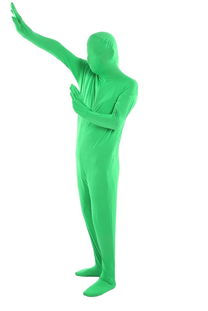 Dailygoods - Dailygoody - Green Screen Chromakey Bodysuit - Fotografie Kostuum - Groen - Unisex Spandex Stretch - Geschikt voor Volwassenen - 160cm