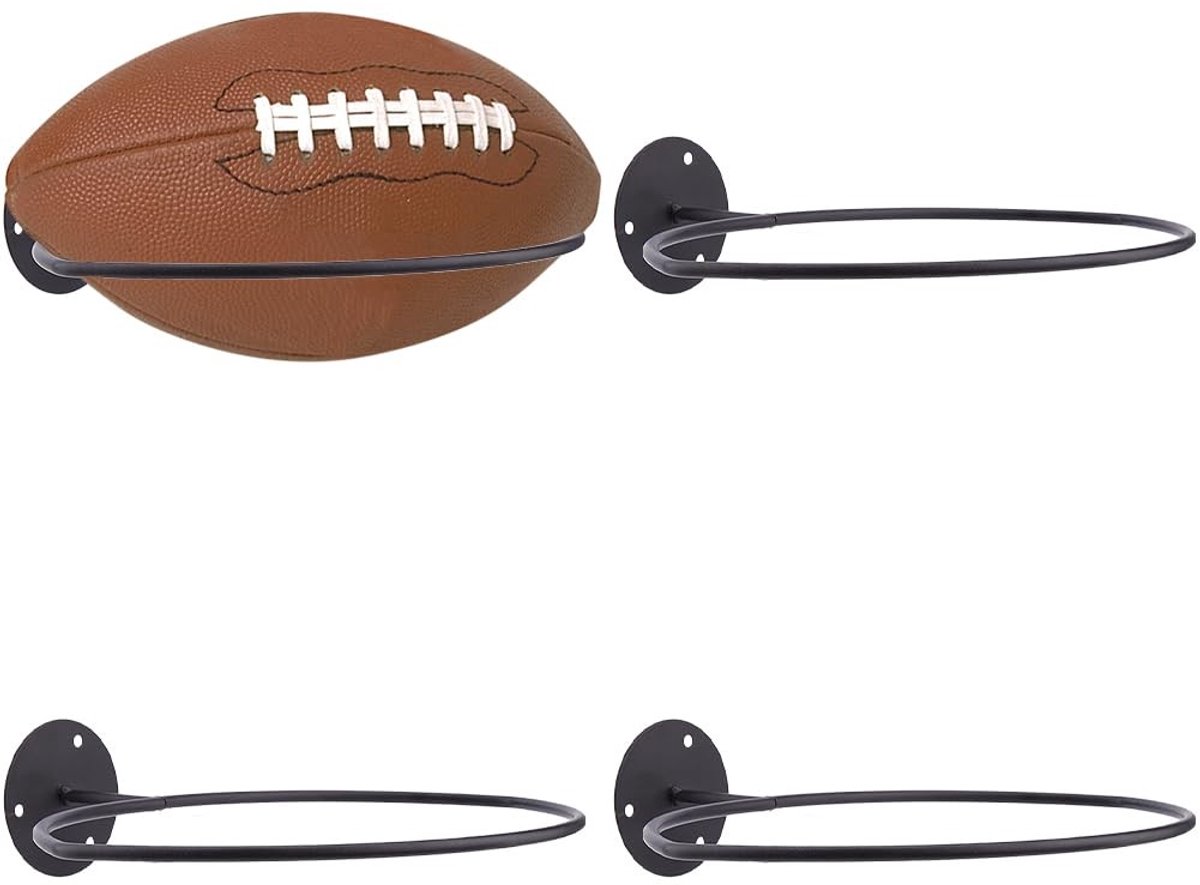 Dailygoods - Set van 4 Wandhouders voor Voetbal en Basketbal Display
