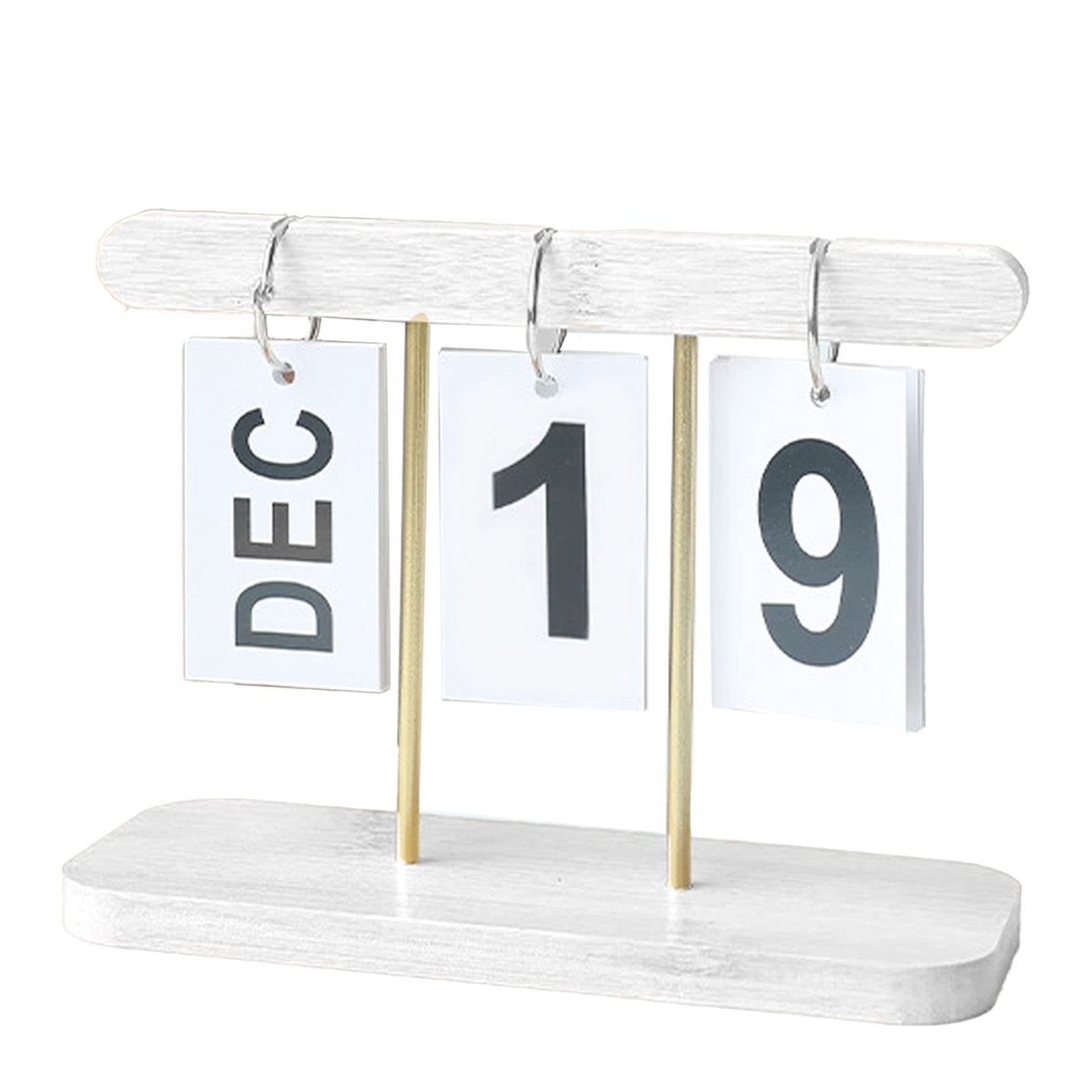 Dailygoods - Houten Eeuwigdurende Bureaukalender voor Thuis en Kantoor