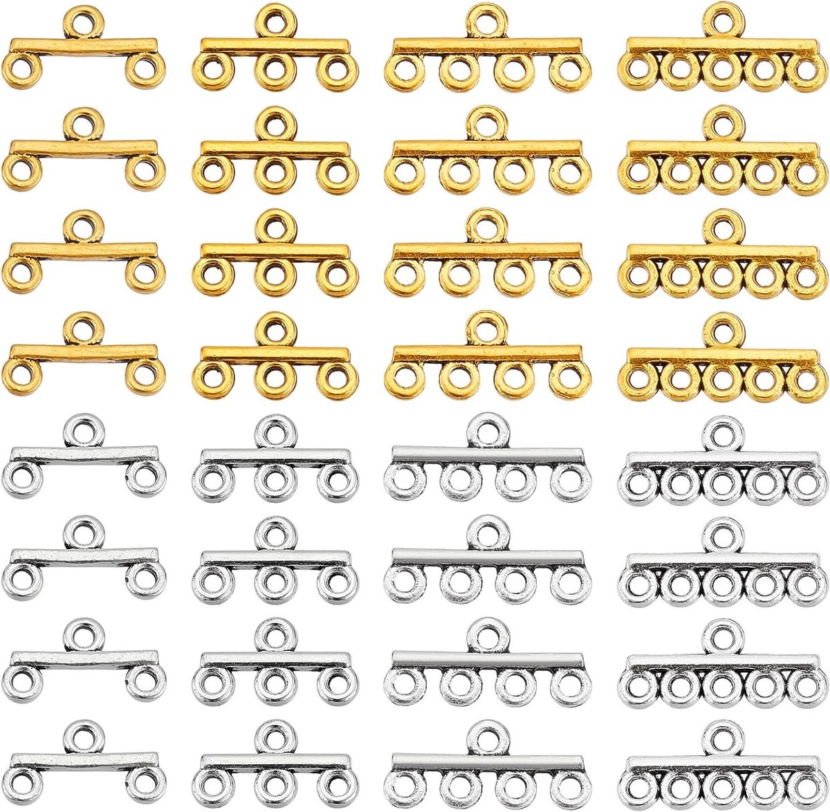 Layered Clasps voor DIY Sieraden, 80 Stuks Kleurige Kettingverbinders en Multi-laags Sluitingen voor Armbanden en Oorbellen Creatieve Handgemaakte Accessoires