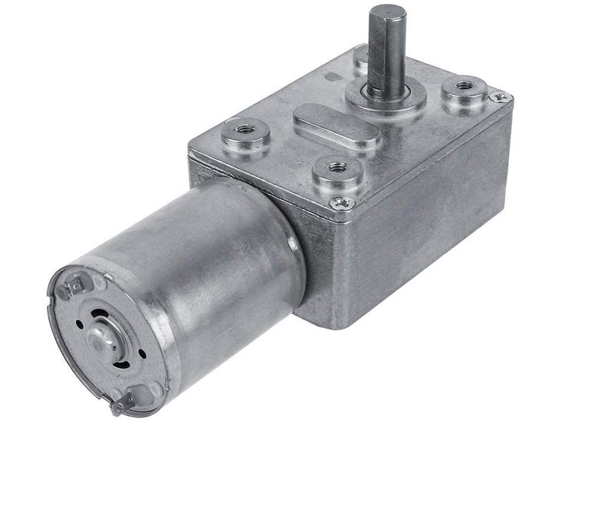 Verminderingsmotor - Aandrijfmotor Elektrische Motor - Automatiseren van mechanismen - Zelfvergrendelende wormversnellingsbak - 13 x 9 x 4 cm - Metaal