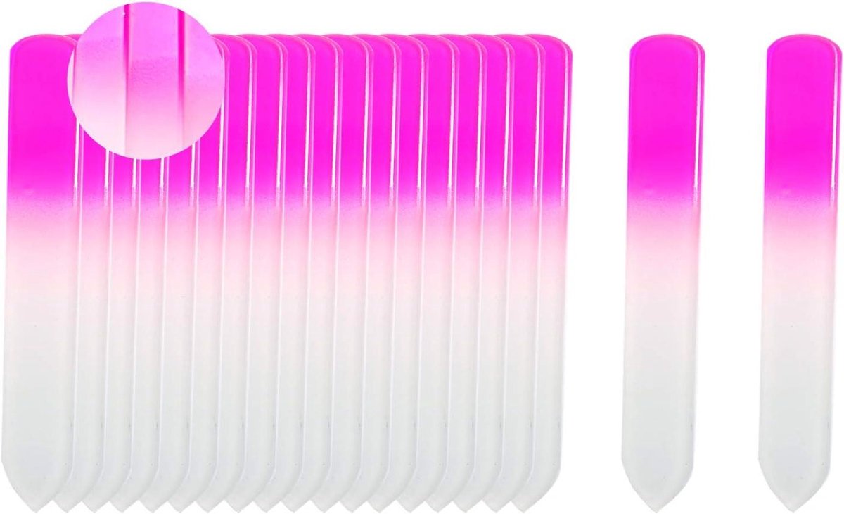 Kristalglas Nagelvijlen - Mini Manicure Set - Nagels Polijsten - Dubbelzijdige Fijne Korrel - 8.99 cm - Regenboog Gradiënt