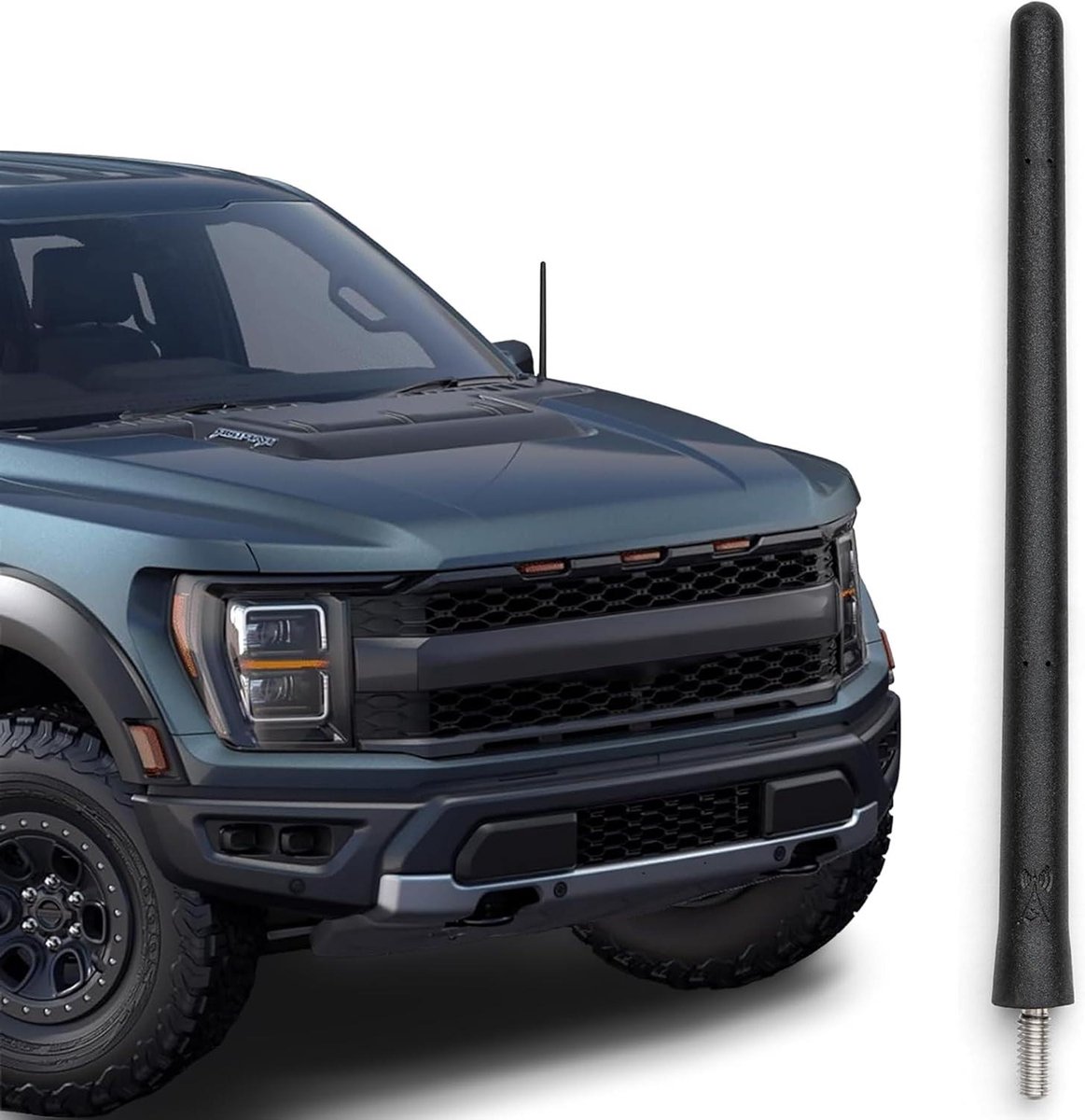 Vervangende Antenne - Rubberen Mast - Auto Wasbestendig - Roestvrijstalen Schroefdraad - 165 cm - Zwart