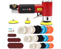 Mini Luchtschuurmachine Kit - Luchtpolijstmachine Handschuurmachine - Auto Detail Werk - Dubbele Rotatie Excentrisch - 48 Stuks - Niet gespecificeerd